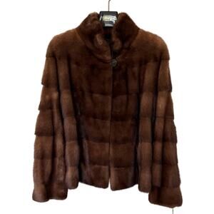 Kopenhagen Fur (XXL) Danish Mink Burgundy Quality Fur Coat Jacket Brown Luxury